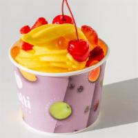 16 Oz Frozen Delicious Yogurt 2 Flavors & 3 Toppings  · 16 oz Frozen delicious yogurt 2 flavors & 3 toppings