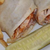 Buffalo Chicken Wrap · Chicken breast with buffalo sauce, bleu cheese, and lettuce