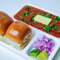 Pav Bhaji · A spicy blend of vegetables and potatoes in tomato gravy served with a bun.