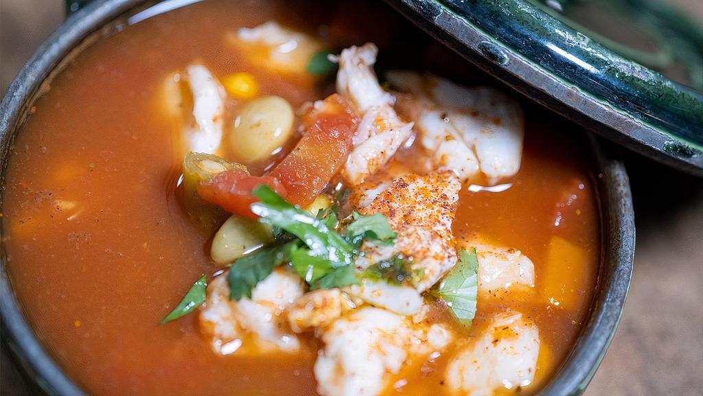 Md Crab Soup · Tomato Broth, Vegetables