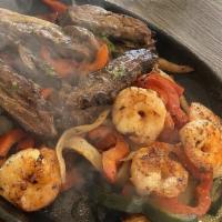 Surf + Turf · grilled steak & blackened shrimp