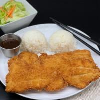 Chicken Katsu · Panko breaded & deep fried chicken thigh and rice. Side Katsu sauce (vegetable pureed fruit-...