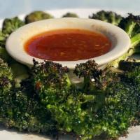 Charred Broccoli Plate · Gluten Free. Vegetarian. Charred Broccoli tossed in Garlic-Lemon Thyme infused oil, Sweet Ch...