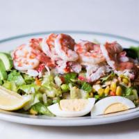 Seafood Chopped Salad · Alaskan king crab, lobster, shrimp, creamy vinaigrette.