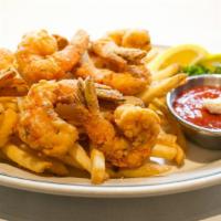 Crispy Fried Shrimp · Served with French Fries and Cocktail Sauce.