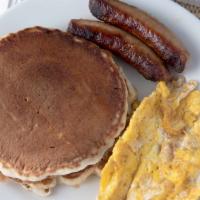 Special Breakfast · 2 pancakes, 2 eggs, w/ 2 bacon or sausage
