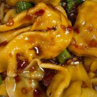 Spicy Tangy Wonton (8 Pcs.) · Hot and spicy.