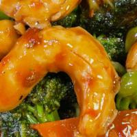 Veggie Shrimp Broccoli · Vegan and vegetarian.