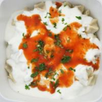 Homemade Manti · House-made steamed dumplings filled with ground beef and fresh mint and light garlic yogurt ...