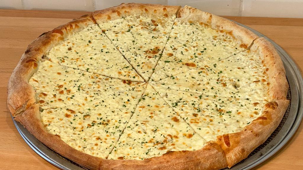 White Pizza · White sauce, mozzarella, ricotta, pecorino romano grated cheese