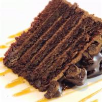7-Layer Chocolate Cake · Our Chocolate Cake is layer upon layer of dark moist Chocolate Cake, sandwiched with our sil...