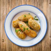 Jalapeno Poppers · Crispy mild green jalapenos with cheese