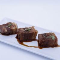 Marinated Soft Pork Belly · Soy sauce marinated pork belly.