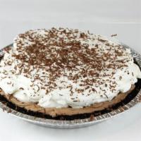 6 ' Chocolate Mousse Pie · Chocolate cream pie made with Oreo crust , chocolate silk filling topped with whipped cream.
