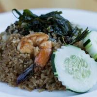 Seafood Fried Rice · Shrimp, scallops & squid in spicy Thai herbs