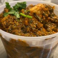 Aloo Palak · Delightful ragout of potatoes, spinach and tomatoes, light cream, cinnamon and other Indian ...
