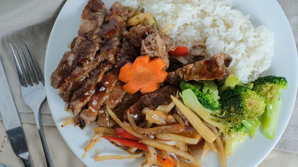 Steak Teriyaki · Served with rice and green salad or miso soup.