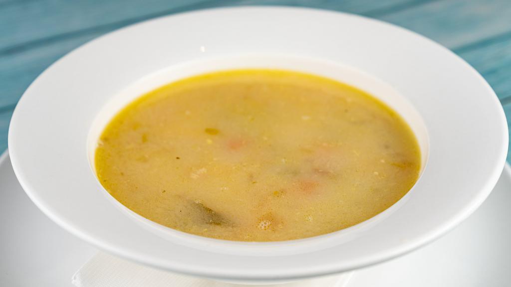 Avgolemono · Velvety chicken vegetable soup with egg and lemon.