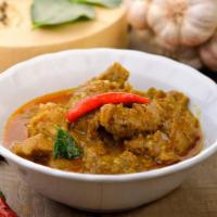 Duck Curry · Medium Spicy. Duck, tomatoes, pineapple, bell peppers and Thai basil simmered in a red curry...