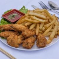 Chicken Wings With French Fries · Deep-fried chicken wings served with your choice of sauce and a side of French Fries with Ke...