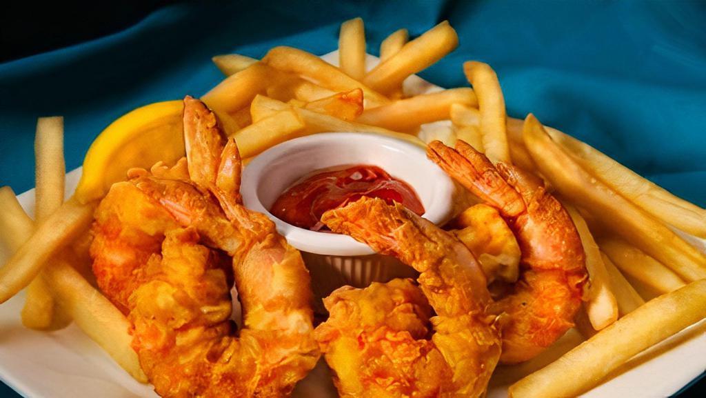 Fried Shrimp Basket · 5 pieces, served with your choice of sauce and a side of French fries with Ketchup.