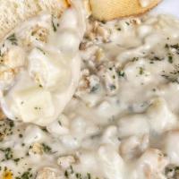 Clam Chowder Bowl · Heart and warm with bacon, potatoes, and clams.