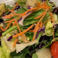 House Salad · Spring mix, tomatoes, carrots, house-made crutons