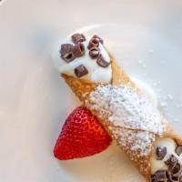 Cannoli · Pastry shell filled with ricotta and sprinkled with chocolate chips