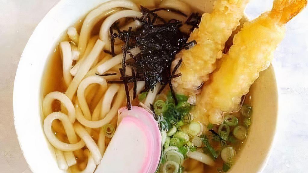 Tempura Udon · Japanese noodle soup served with mixed tempura.