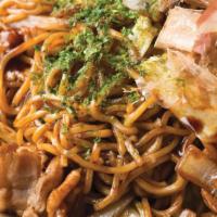 Yakisoba Noodles · Wheat noodles and seasonal wok-fried vegetables and steamed rice.