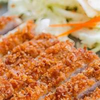 Katsu · Choice of red snapper, pork loin, or chicken breast, lightly fried in panko crumbs with seas...