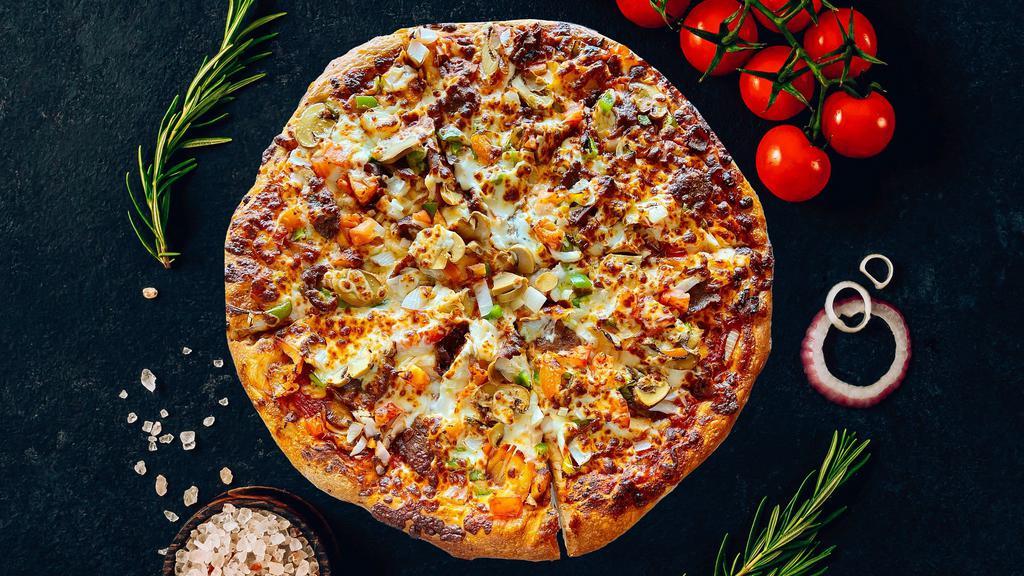 Gyro Mix Pizza  · Gyro chicken, gyro beef & extra cheese.