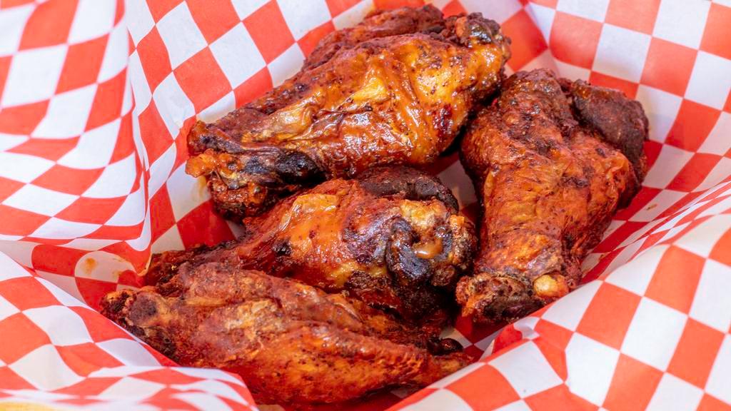 Bk Wings · Our BK wings are seasoned and fried until crispy! Tossed in one of our signature sauces: buffalo, honey lemon-pepper ranch, honey BBQ, jerk.