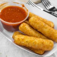 Mozzarella Sticks · 6 pieces with marinara sauce.