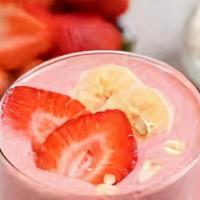 Strawberry-Banana Smoothie · Fresh strawberry, fresh banana, 100% real fruit smoothie juice and ice.