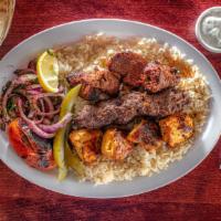 Kabob Combo · One skewer of each luleh, chicken and filet.