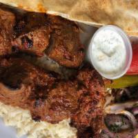 Shish Kabob · Grilled marinated filet mignon. 
Please state how you would like it cooked. 
Example: rare, ...