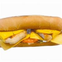 Grilled Chicken Sub · Chicken breast grilled  with seasoning with the choice of cheese, fresh veggies and choice o...