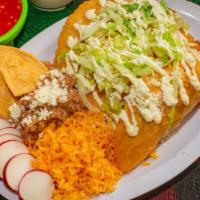 3 Empanadas Combo · 3 handmade empanadas filled with meat of your choice and Oaxaca cheese, topped with lettuce,...
