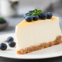 Homemade Blueberry Cheesecake · Creamy cheesecake with blueberries.