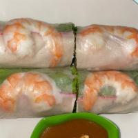 Gỏi Cuốn / Salad Roll · 2 pieces. Rice paper rolls with shrimp and pork, vermicelli noodle mint leaves, bean sprouts...