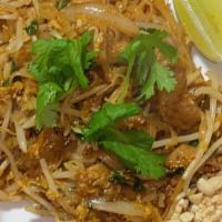 Pad Thai Noodle · Stir-fried rice noodles with egg, bean sprouts, onion, basil, peanuts, & pad thai sauce.