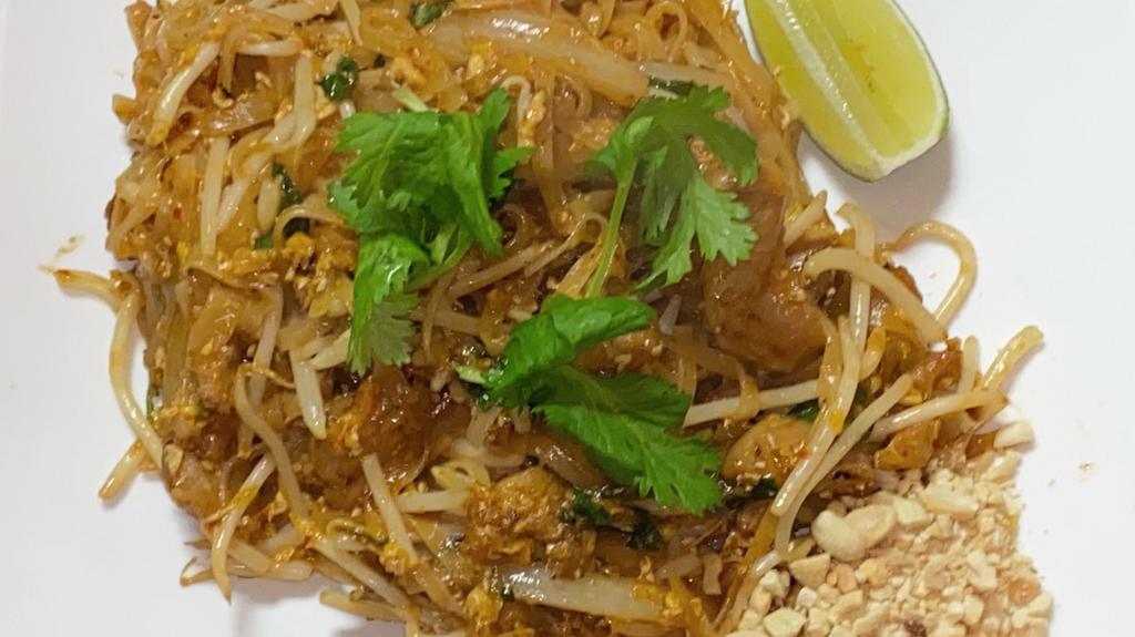 Pad Thai Noodle · Stir-fried rice noodles with egg, bean sprouts, onion, basil, peanuts, & pad thai sauce.