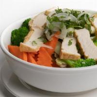 Veggie & Tofu Pho · Broccoli, carrots,  napa  cabbage and fried tofu in chicken Pho broth
