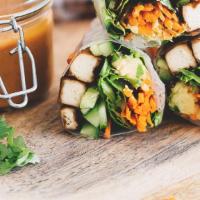 Summer Rolls With Tofu · Two rolls served with peanut sauce.