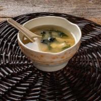 Miso Soup · Soybean paste with tofu and seaweed