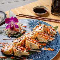 Crazy Volcano Roll · Spicy tuna, spicy salmon, spicy crab meat mixed (Deep fried) Eel Sauce, hot sauce & Mayo