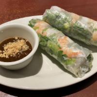 Goi Cuon (2 Summer Rolls) · Two pieces. Shrimp summer rolls with vegetables in rice paper.