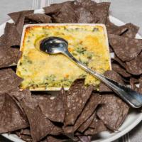Spinach Artichoke Dip · spinach – cream – Parmesan – tortilla
chips