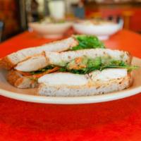 Grilled Chicken Sandwich · Grilled chicken, havarti cheese, avocado,  pickled vegetables, smoky aioli, cilantro, farm b...